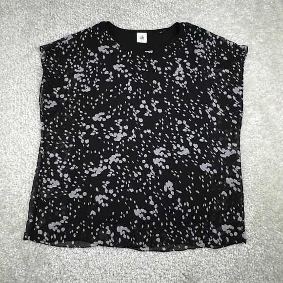 Cabi Cosmos Night Sky Blouse Top Black Gray - Picture 2 of 8